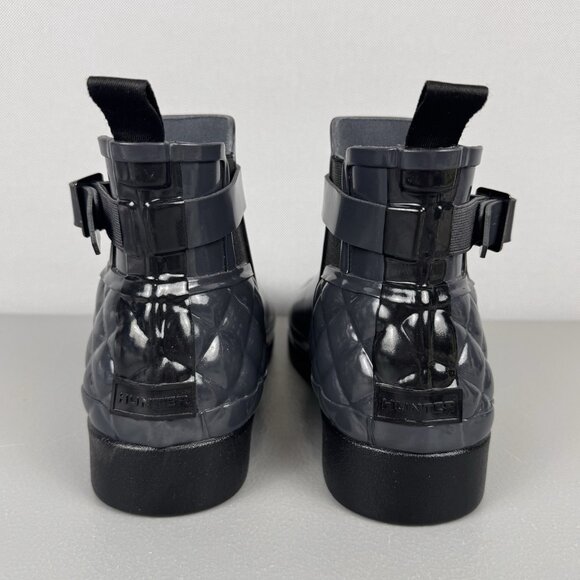 Hunter Boots Womens 10 Gray Quilted Gloss Refined Slim Fit Chelsea Waterproof - Picture 4 of 12